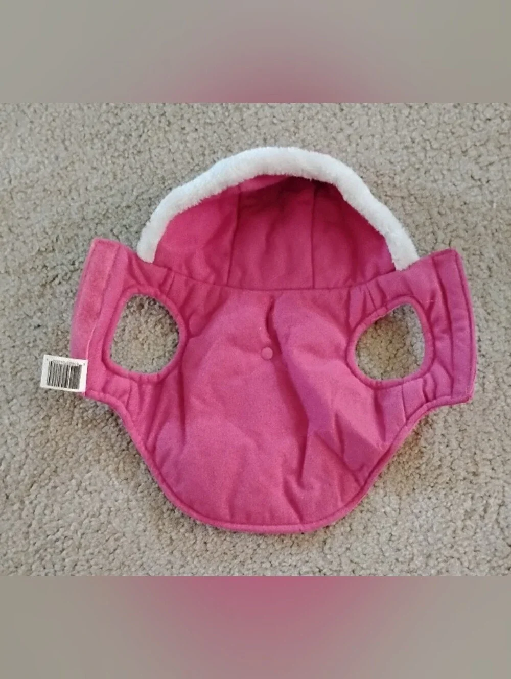 Brand New, Never Worn Pink Hooded Pet Jacket with Multicolor Stripes - Size XXS